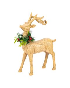 Figura navideña de reno beige