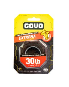 Cinta plástica doble cara 30lbs rojo