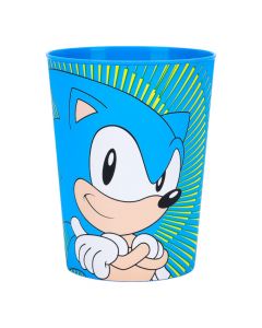 Vaso estampado sonic azul y amarillo