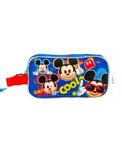 Cartuchera Mickey azul y plateado