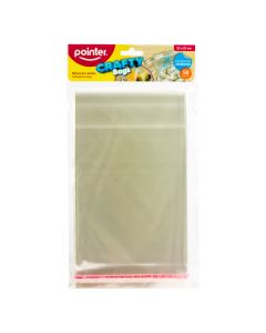 Bolsa celofán adhesiva 50und transparente