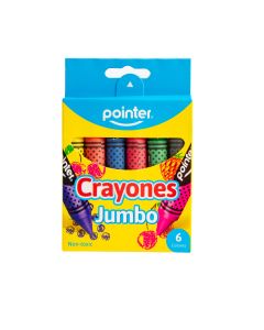 Crayón jumbo estampado puntos 6und surtido