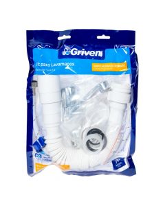 Kit lavamanos plateado y blanco