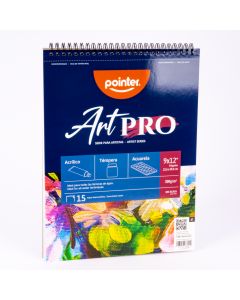 Cuaderno dibujo hoja desprendible 300g 9x12pulg 15h