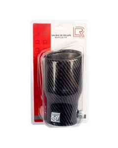 Salida escape auto relieve fibra carbon negro
