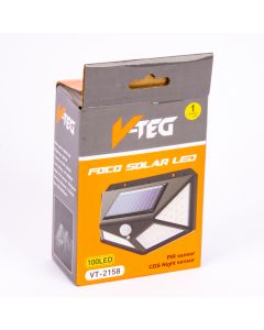 Lampara led con panel solar y sensor 5w 600lm 3.5m 100led 