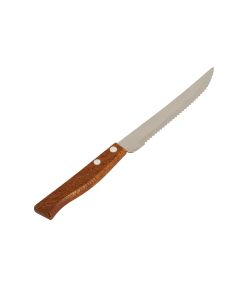 Cuchillo sierra liso mango madera 4pulg marrón