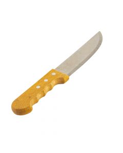 Cuchillo acero inoxidable liso mango madera 6pulg marrón