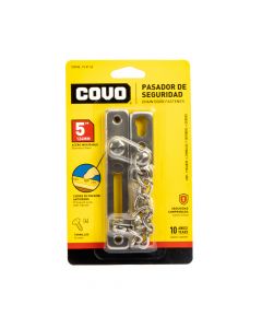 Pasador metal para puerta 5pulg plateado