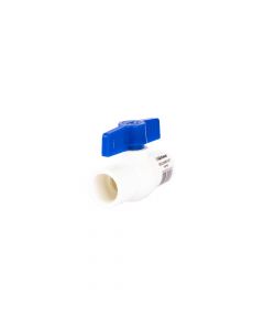 Llave paso plastica 1/2pulg blanco+azul