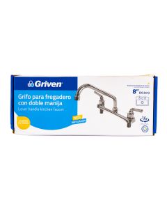 Grifo para fregadero griven con doble manija 8pulg 20.3cm cromado