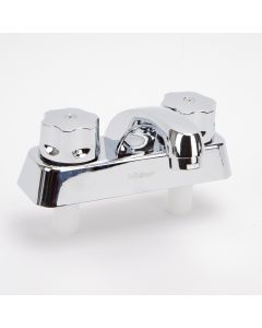 Grifo para lavamanos liso cromado doble manija 10.2cm 4pulg plateado