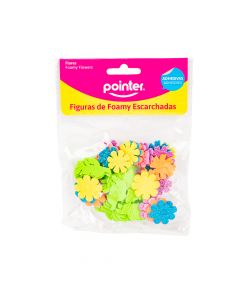 Figura foam flores con escarcha +3a surtido