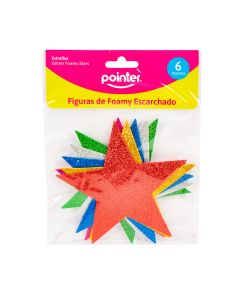 Figura foam estrella escarchada 6und surtido