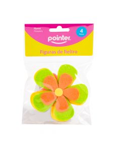 Figura fieltro pointer diseño flor 4pzas +3a surtido