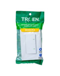 Interruptor doble antiflama blanco