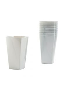 Vaso acrílico cuadrado 10oz 8und plateado