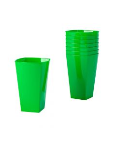 Vaso acrílico cuadrado 10oz 8und verde