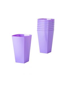 Vaso acrílico cuadrado 10oz 8und lila