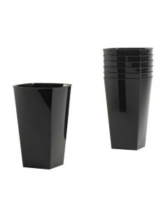 Vaso acrílico cuadrado 10oz 8und negro