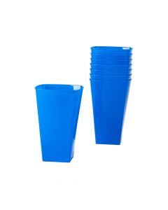 Vaso acrílico cuadrado 10oz 8und azul