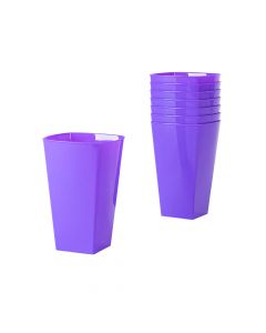 Vaso acrílico cuadrado 10oz 8und morado