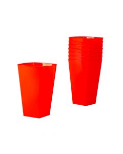 Vaso acrílico cuadrado 10oz 8und rojo