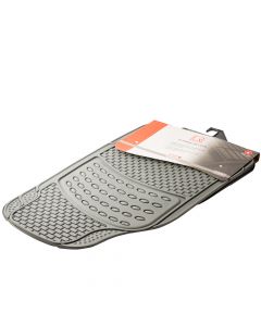 Alfombra caucho para auto con relieve 4pzas gris