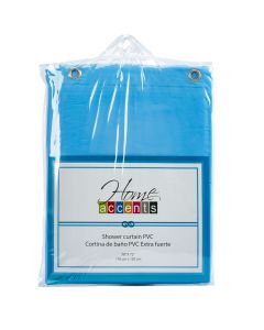 Cortina para baño lisa 178x183cm celeste
