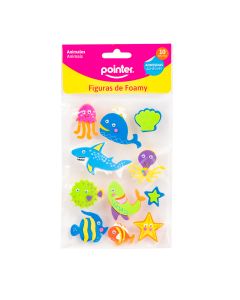 Figura foamy adhesiva animales 10pzas surtido
