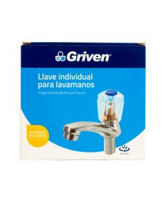 Grifo individual para lavamanos 1/4 giro cromado