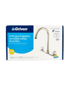 Grifo para fregadero con doble manija acrílico