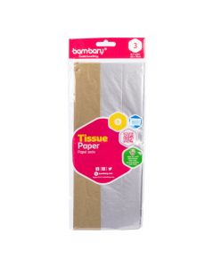 Papel seda 3und dorado y plateado