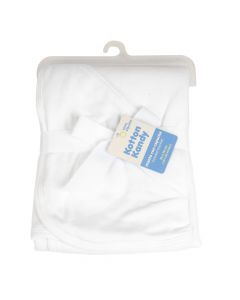 Manta para bebé lisa con capucha blanco