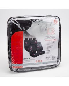 Cobertor para asiento auto liso y estampado corazón 9pzas 