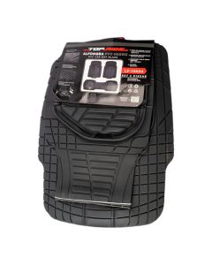 Alfombra hule para auto 3pzas negro