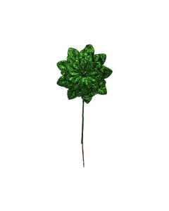 Flor navideña escarchada verde