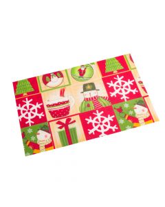 Individual navideño rectangular con textura 45x30cm multicolor