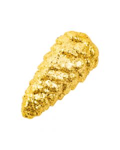 Bellota artificial escarchada 13cm dorado