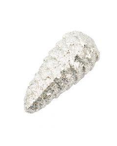 Bellota artificial navideña escarchada 13cm plateado