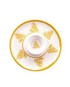 Bandeja navideña árbol dorado