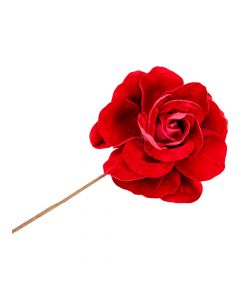 Flor artificial navideña rosa 20cm rojo