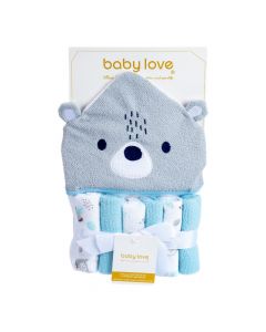 Toalla baño para bebé con pañito 7pzas surtido