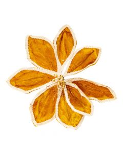 Flor navideña dorado y beige