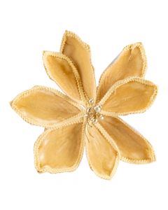 Flor navideña afelpada champagne
