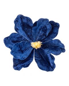 Flor navideña azul y dorado