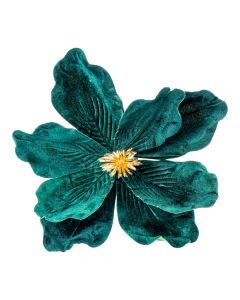 Flor afelpada verde y dorado