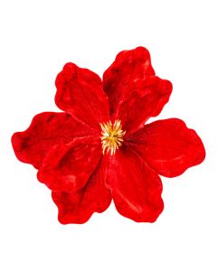 Flor artificial afelpada roja