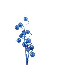 Rama navideña azul escarchada