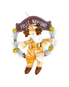 Corona con reno escarchado